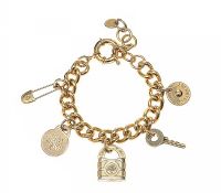 MULBERRY GOLD-TONE CHARM BRACELET at Ross's Online Art Auctions