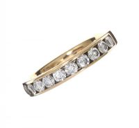 9CT GOLD DIAMOND HALF ETERNITY RING at Ross's Online Art Auctions