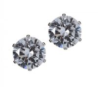 CUBIC ZIRCONIA STUD EARRINGS at Ross's Online Art Auctions