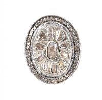 SILVER DIAMOND-SET RING at Ross's Online Art Auctions