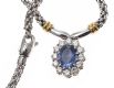 FOPE 18CT WHITE GOLD SAPPHIRE AND DIAMOND NECKLACE at Ross's Online Art Auctions
