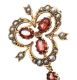 9CT GOLD GARNET AND SEED PEARL BROOCH at Ross's Online Art Auctions