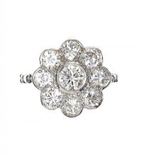 18CT GOLD DIAMOND FLORAL CLUSTER RING at Ross's Online Art Auctions