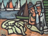 GALWAY FISHERMEN by Markey Robinson at Ross's Online Art Auctions