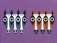 SIX HORSES by Charles N. Fox at Ross's Online Art Auctions