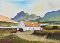 IRISH THATCHED COTTAGE by J. Dixon at Ross's Online Art Auctions