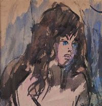 GIRL WITH BLUE EYES by Gladys Maccabe HRUA at Ross's Online Art Auctions