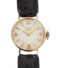 LONGINES 9CT GOLD-CASED WRIST WATCH at Ross's Online Art Auctions