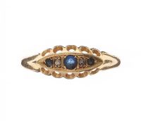 ANTIQUE 18CT GOLD SAPPHIRE AND DIAMOND RING at Ross's Online Art Auctions