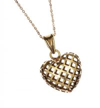 9CT GOLD HEART PENDANT at Ross's Online Art Auctions