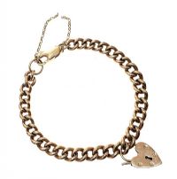 9CT GOLD CURB LINK BRACELET WITH EXTRA LINK at Ross's Online Art Auctions