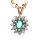 9CT GOLD GREEN STONE AND DIAMOND NECKLACE at Ross's Online Art Auctions