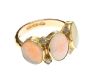 18CT GOLD THREE STONE RING SET WITH OPAL AND DIAMOND at Ross's Online Art Auctions