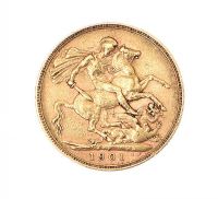 1901 GOLD FULL SOVEREIGN at Ross's Online Art Auctions