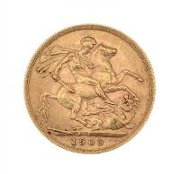 1909 GOLD FULL SOVEREIGN at Ross's Online Art Auctions