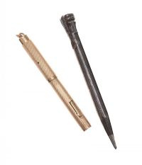 ONE GOLD PLATED FOUNTAIN PEN AND A SILVER PENCIL at Ross's Online Art Auctions