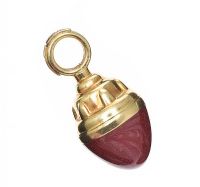 18CT GOLD RED STONE PENDANT at Ross's Online Art Auctions