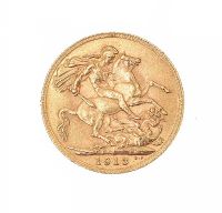 1913 GOLD FULL SOVEREIGN at Ross's Online Art Auctions
