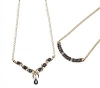TWO GOLD PLATED SAPPHIRE NECKLACES at Ross's Online Art Auctions