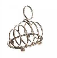 MINIATURE ANTIQUE STERLING SILVER TOAST RACK at Ross's Online Art Auctions