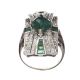18CT WHITE GOLD COCKTAIL RING SET WITH EMERALD AND DIAMOND at Ross's Online Art Auctions
