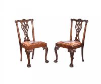 PAIR OF GEORGIAN STYLE IRISH PIERCED BACK SIDE CHAIRS at Ross's Online Art Auctions