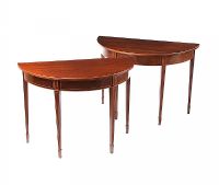 PAIR OF EDWARDIAN DEMI LUNE HALL TABLES at Ross's Online Art Auctions