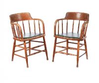 PAIR OF ANTIQUE DESK CHAIRS at Ross's Online Art Auctions