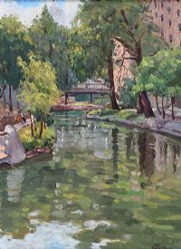 THE RIVER, SAN ANTONIO by Robert Taylor Carson RUA at Ross's Online Art Auctions