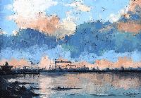 LOUGH & QUAY TO BELFAST by Colin H. Davidson at Ross's Online Art Auctions