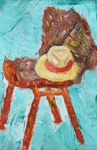 CHAIR WITH PANAMA & GANSEY by Alice McEvoy at Ross's Online Art Auctions