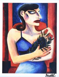 GIRL WITH ROSES by Graham Knuttel at Ross's Online Art Auctions