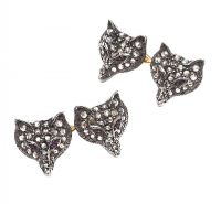 SILVER AND HIGH CARAT GOLD RUBY AND DIAMOND FOX CUFFLINKS at Ross's Online Art Auctions