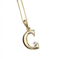 18CT GOLD INITIAL NECKLACE at Ross's Online Art Auctions