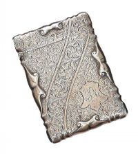 ENGRAVED STERLING SILVER CARD CASE at Ross's Online Art Auctions
