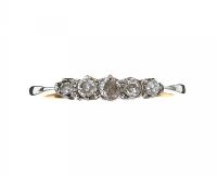 9CT WHITE GOLD FIVE STONE DIAMOND RING at Ross's Online Art Auctions
