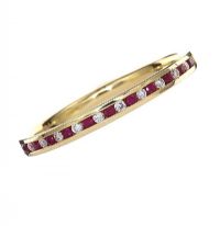9CT GOLD RUBY AND DIAMOND BAND at Ross's Online Art Auctions