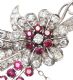 1950'S PLATINUM RUBY AND DIAMOND BROOCH at Ross's Online Art Auctions