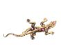 SILVER AND HIGH CARAT GOLD RUBY AND DIAMOND LIZARD BROOCH at Ross's Online Art Auctions