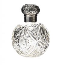 ANTIQUE STERLING SILVER TOPPED PERFUME DECANTER at Ross's Online Art Auctions