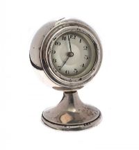 SILVER CASED DESK CLOCK at Ross's Online Art Auctions