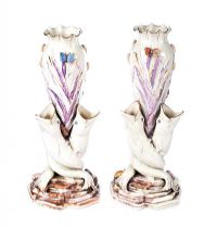 FIRST PERIOD BELLEEK TRIPLE FISH VASES at Ross's Online Art Auctions