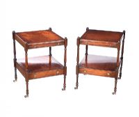 PAIR OF MAHOGANY INLAID LAMP TABLES at Ross's Online Art Auctions