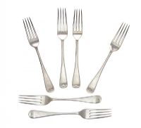 SIX SILVER DESSERT FORKS at Ross's Online Art Auctions