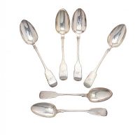 SET OF SIX IRISH SILVER SOUP SPOONS at Ross's Online Art Auctions