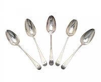 FIVE SCOTTISH SILVER SOUP SPOONS at Ross's Online Art Auctions