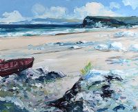 BEACHED CRAFT by Hugh McIlfatrick at Ross's Online Art Auctions