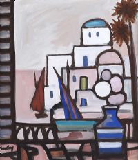 WINDOW VIEW TO THE HARBOUR by Markey Robinson at Ross's Online Art Auctions