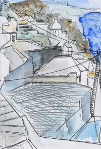 ROOFTOPS, GREECE by Lindy Guinness at Ross's Online Art Auctions