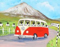 ANDY PAT'S WANDERING SHEEP VISIT ERRIGAL by Andy Pat at Ross's Online Art Auctions